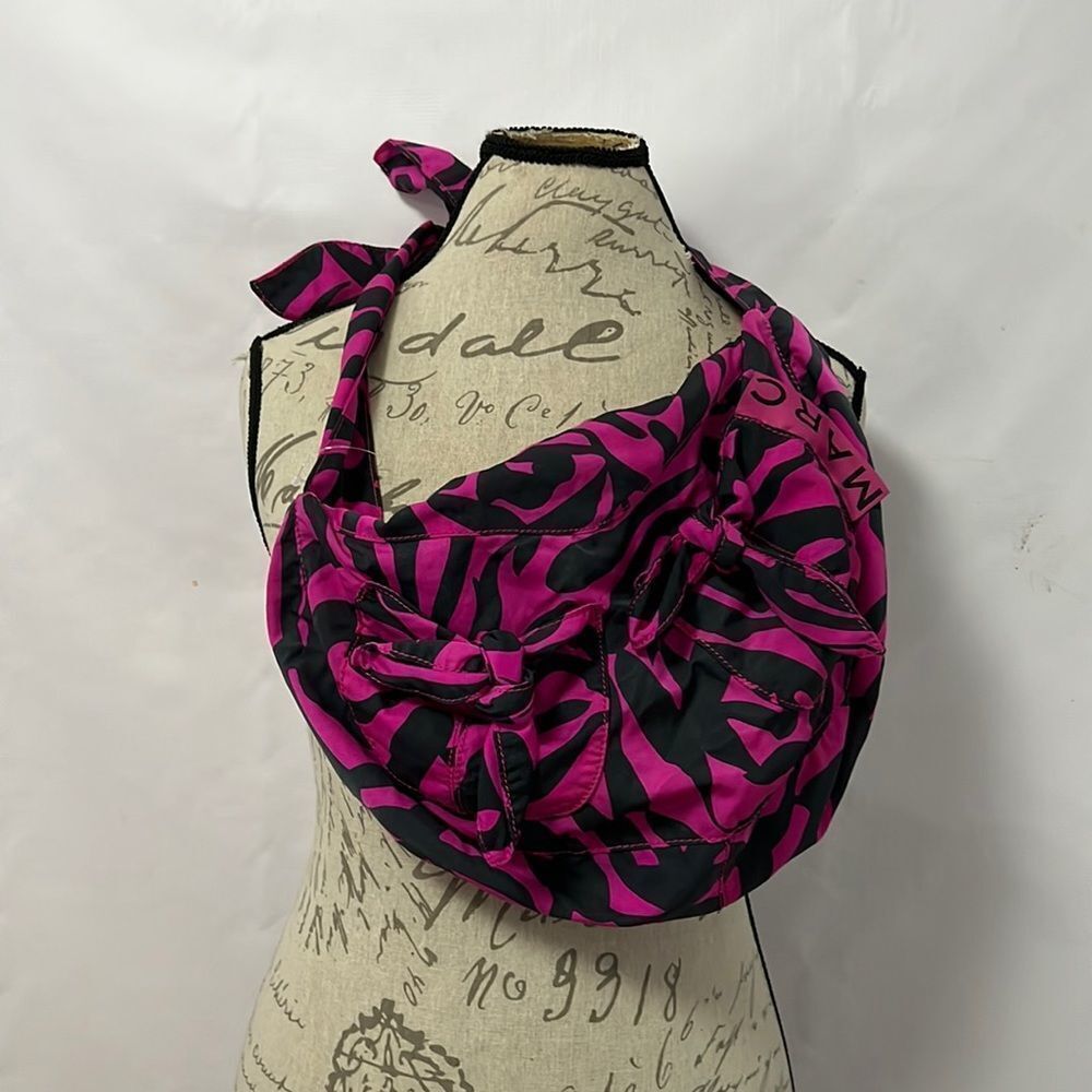 MARC JACOB SLOUCHY PINK & BLACK SHOULDER BAG
